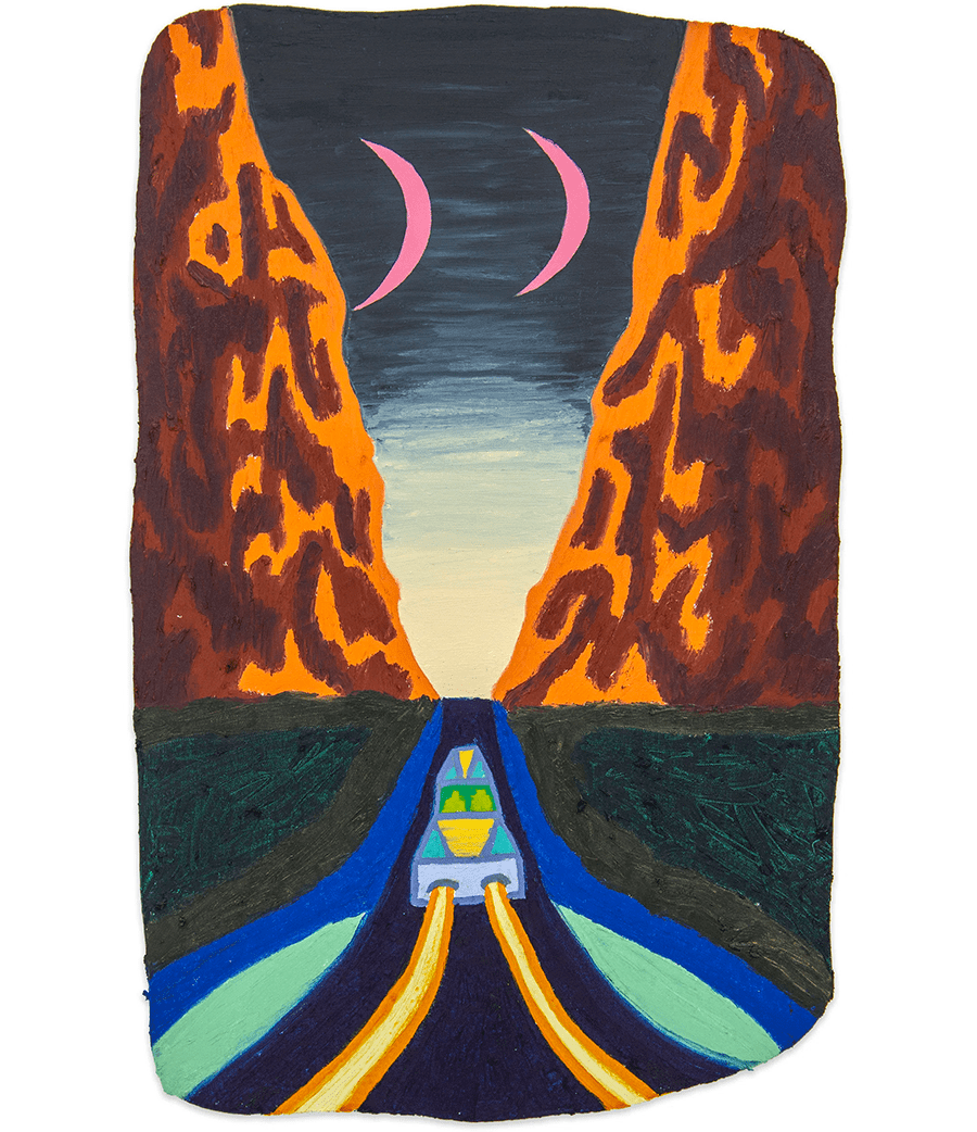 Eliot Greenwald talks us through his series Night Car, an eery compilation built on oddly shaped canvases